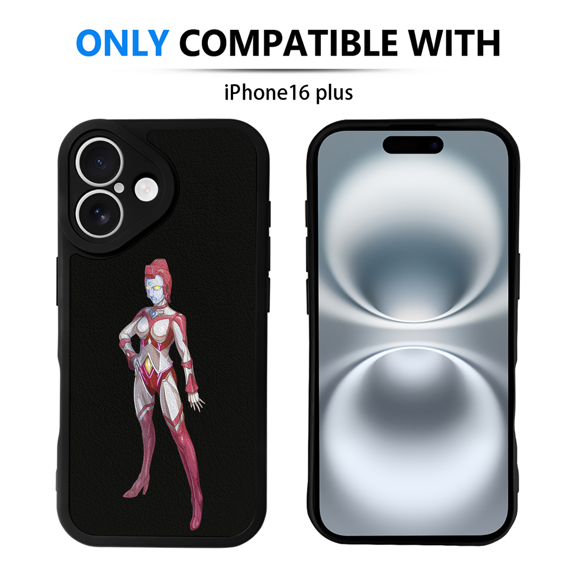（画像用） ウルトラマン Ultraman 【iPhone 16シリーズ対応】シリコンスマホケース（レザー調） 材質：シリコン